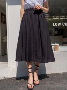 DAZY Váy màu trơn Giải trí - màu đen - Xem 5