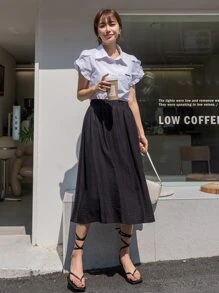 DAZY Váy màu trơn Giải trí - màu đen - Xem 7