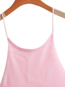 SHEIN EZwear 十字交叉繫帶針織上衣 - 淺粉色 - 查看 3