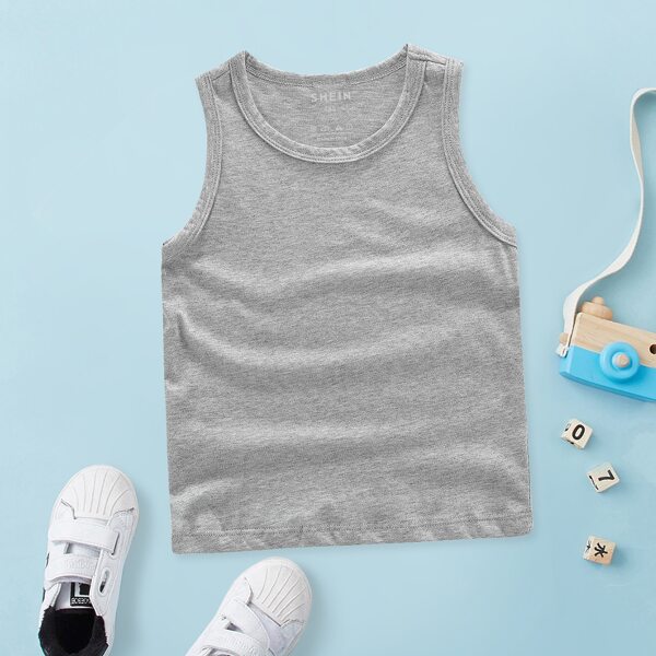 

Toddler Boys Solid Tank Top, Grey