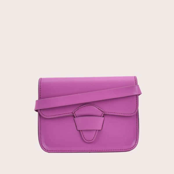 

Minimalist Flap Crossbody Bag, Purple