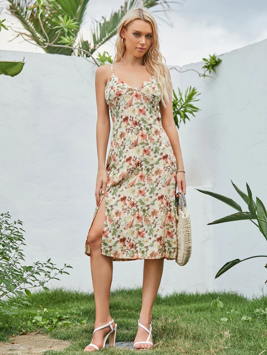 SHEIN Unity Đầm Dây kéo Hoa Boho - Nhiều màu - Xem 1