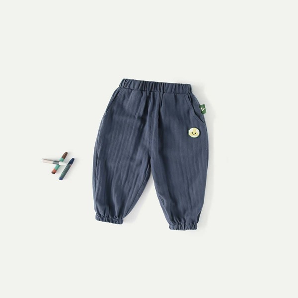 

Baby Boy Patched Carrot Pants, Navy blue