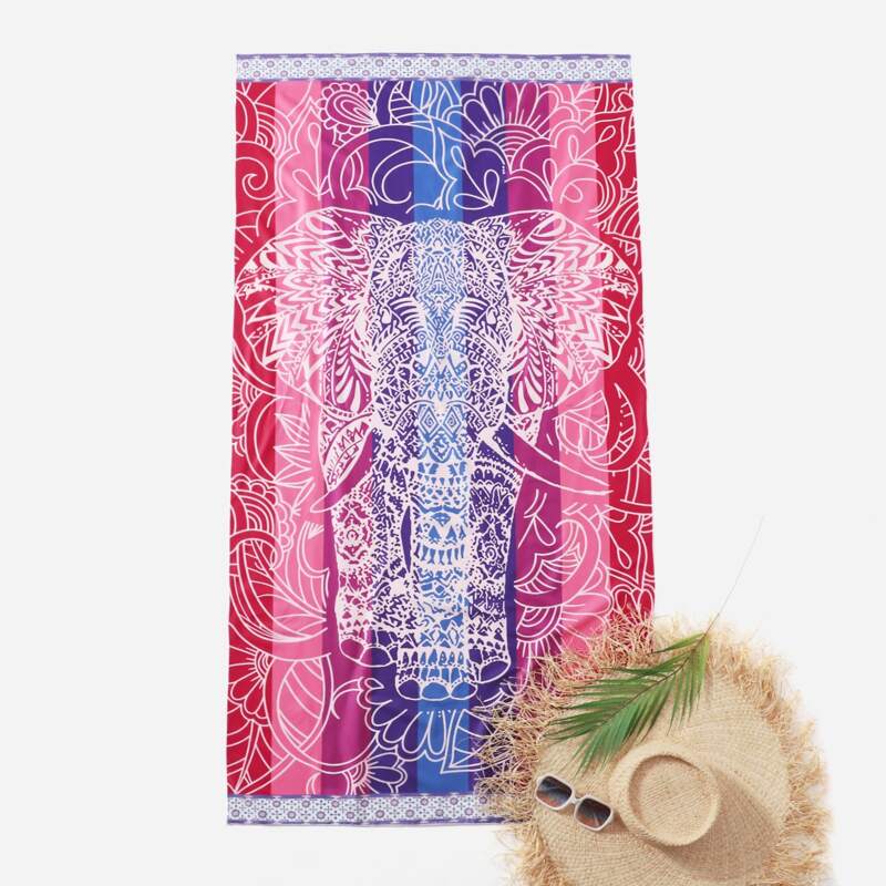 

Elephant Print Beach Blanket, Multicolor