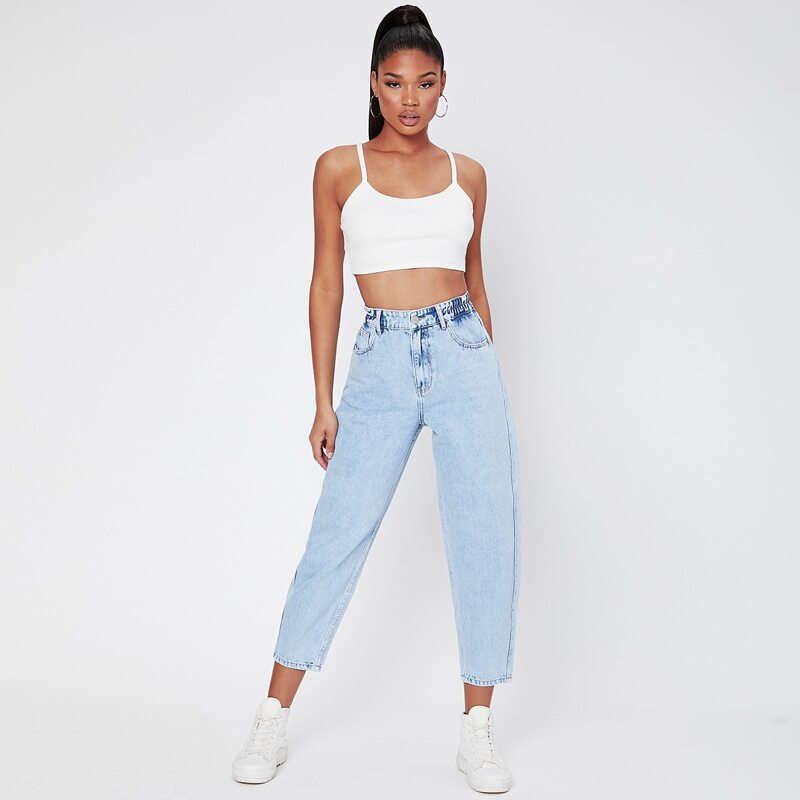 

High Waist Mom Jeans, Light wash