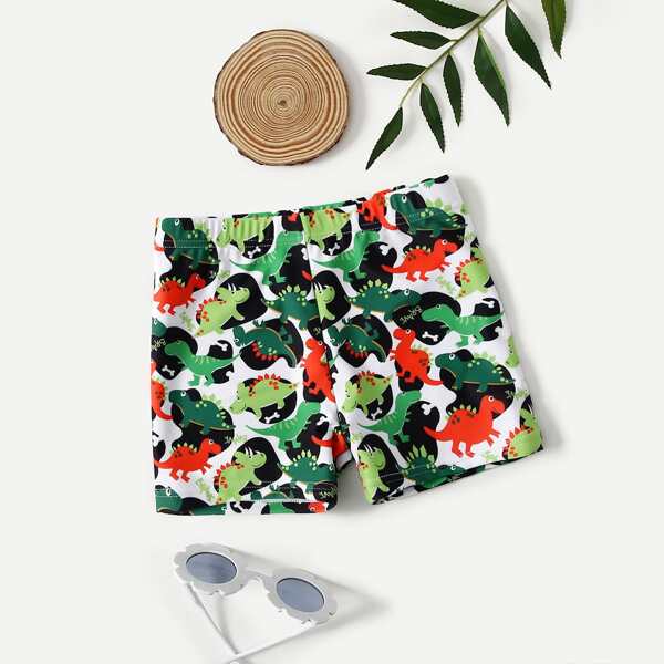 

Toddler Boys Dinosaur Print Beach Shorts, Multicolor