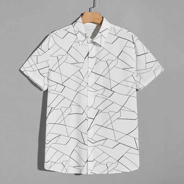 

Men Geo Shirt, White