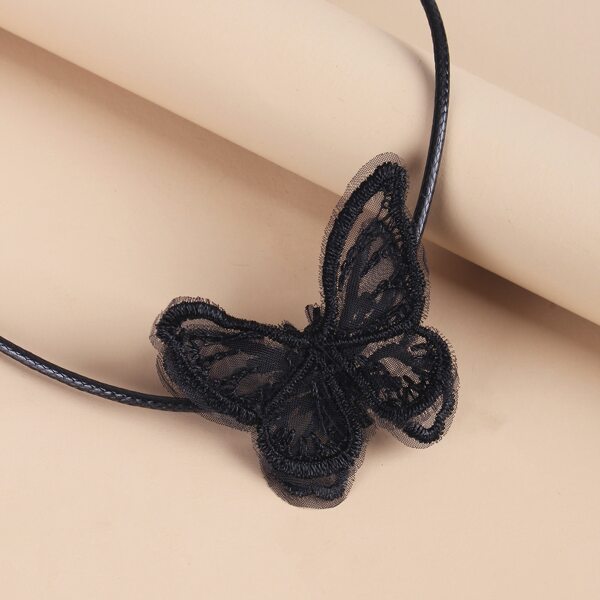 

Butterfly Decor Necklace, Black