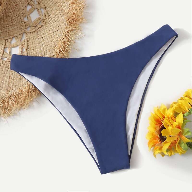 

Simple Solid Bikini Bottom, Navy blue
