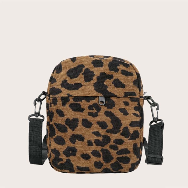 

Leopard Print Crossbody Bag, Brown