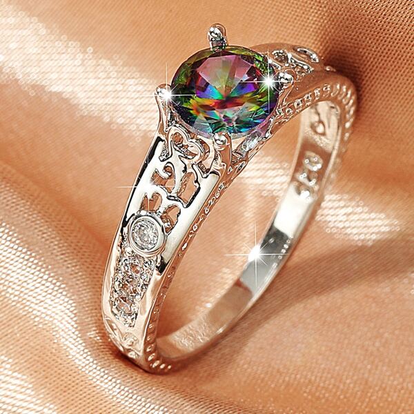

Zircon Decor Ring, Silver