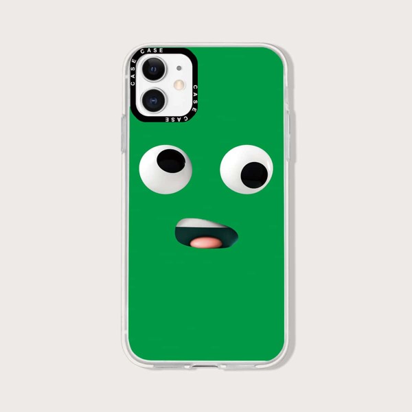 

Cartoon Graphic Phone Case, Green