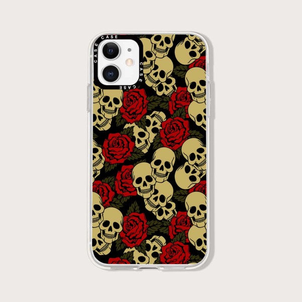 

Skull & Rose Phone Case, Multicolor