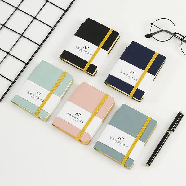 

1pc Random Notebook With Elastic Band, Multicolor