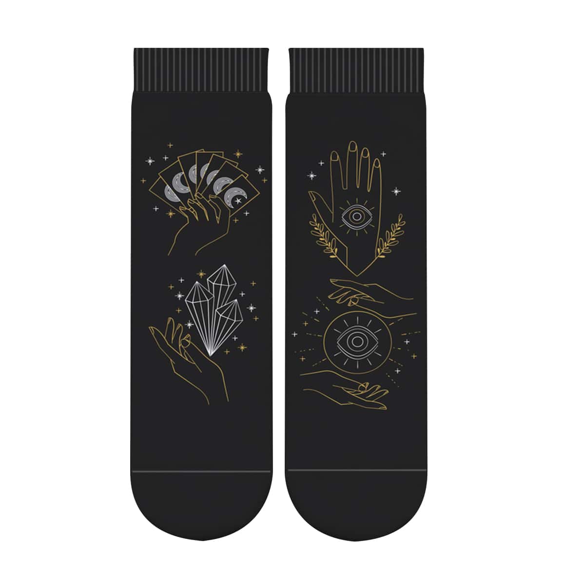 

Line Drawing Print Crew Socks, Multicolor