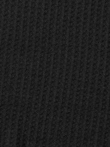 SHEIN Privé Plus Waffle Knit Tank Top - Black - View 5