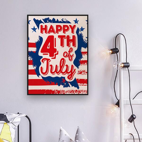 

Slogan Graphic Independence Day DIY Diamond Unframed Painting, Multicolor