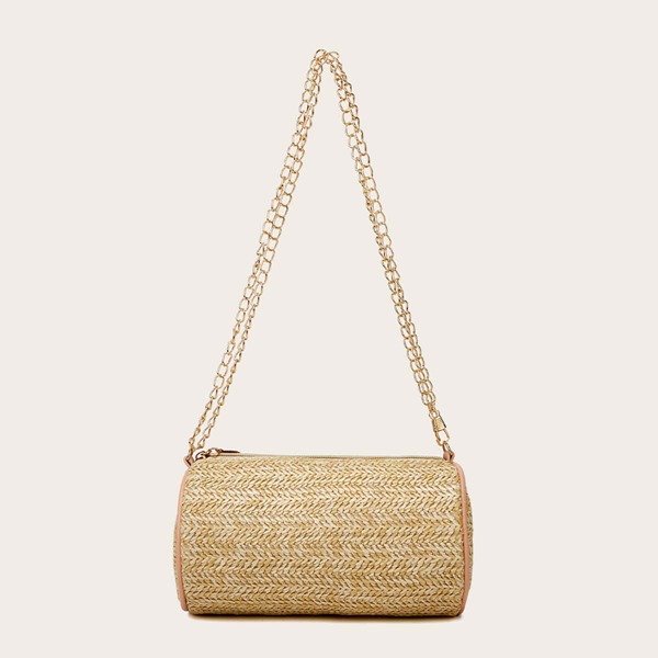 

Straw Chain Bag, Apricot