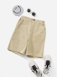 SHEIN 男孩斜口袋短褲