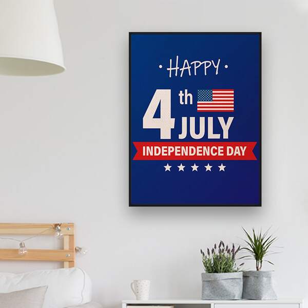 

Slogan Graphic Independence Day DIY Diamond Unframed Painting, Multicolor