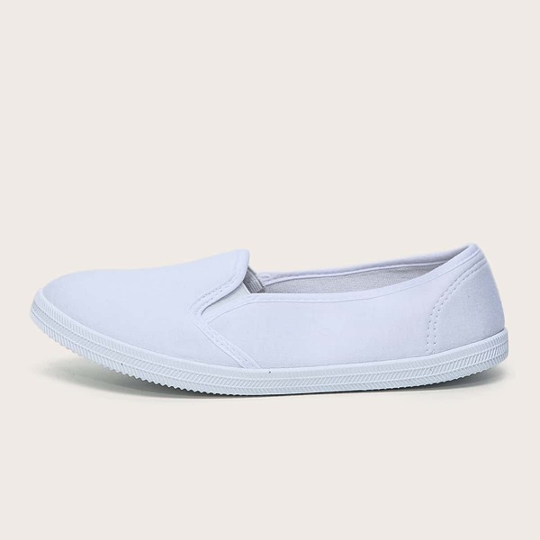

Minimalist Slip-On Canvas Shoes, White