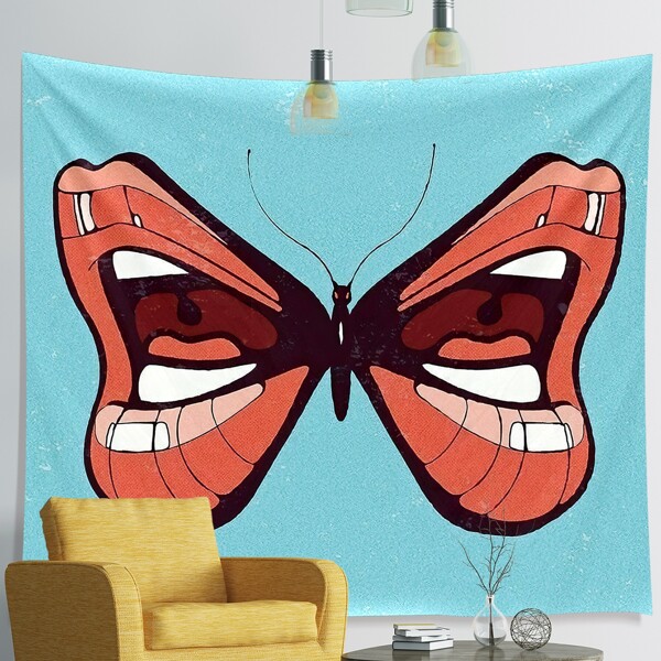 

Lip Print Tapestry, Multicolor