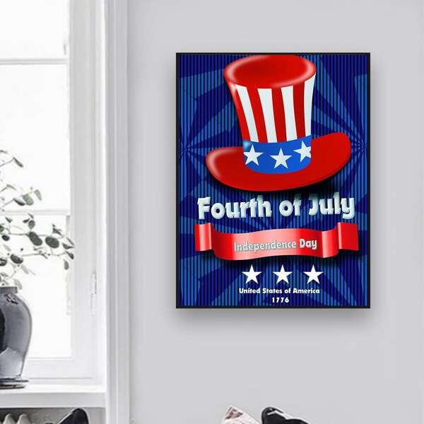 

Independence Day DIY Diamond Unframed Painting, Multicolor