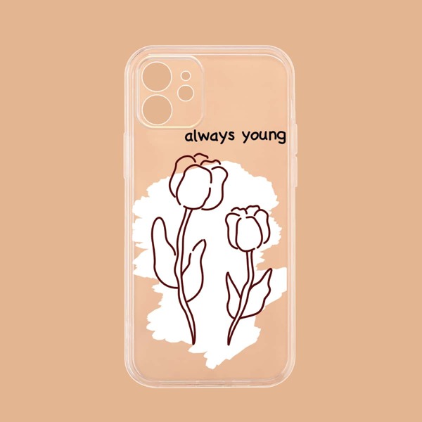 

Flower Painted Clear Phone Case