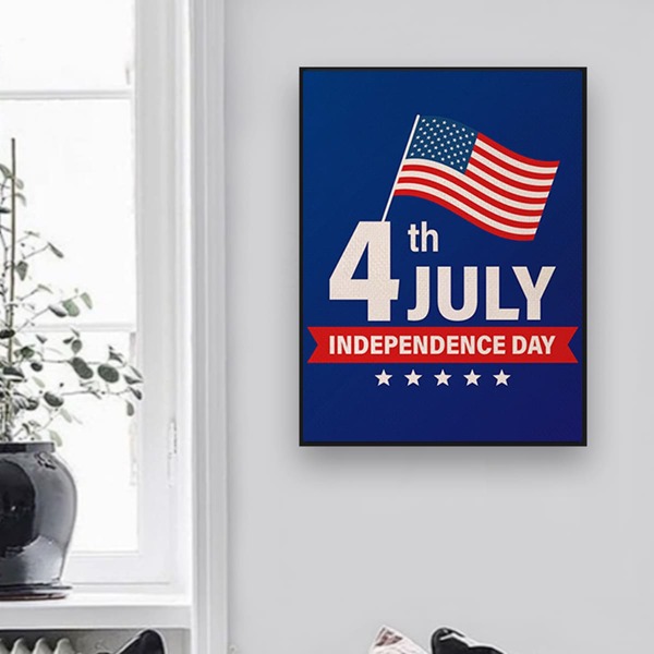 

Flag Print Independence Day DIY Diamond Unframed Painting, Multicolor