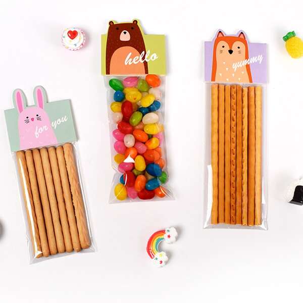 

60pcs Cartoon Graphic Candy Bag, Multicolor