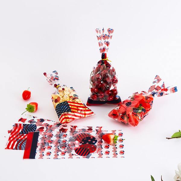 

100pcs Independence Day Pattern Packaging Bag, Multicolor