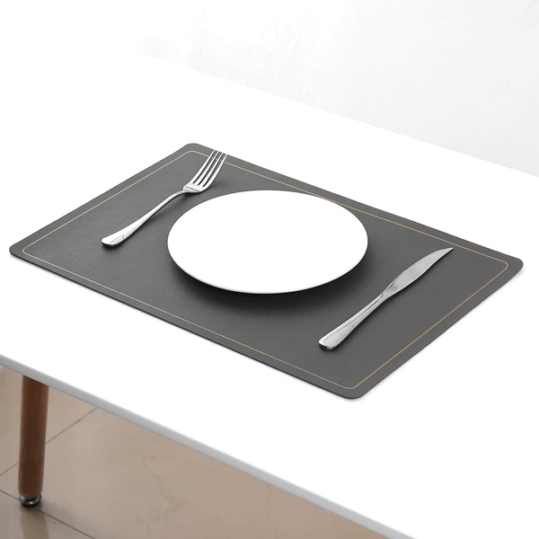 

1pc PU Waterproof Placemat, Grey