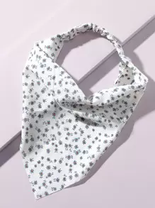 印花髮帶 - 白色 - 查看 1