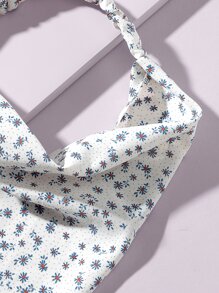 印花髮帶 - 白色 - 查看 3