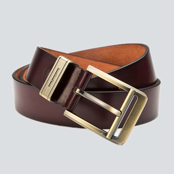 

Men PU Buckle Belt, Coffee brown