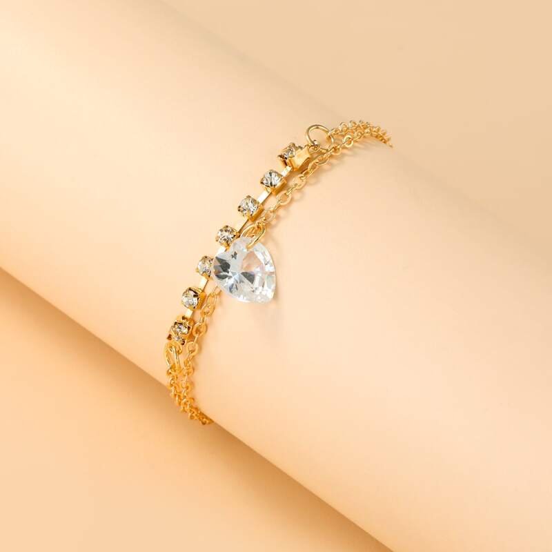 

Rhinestone Decor Bracelet, Gold