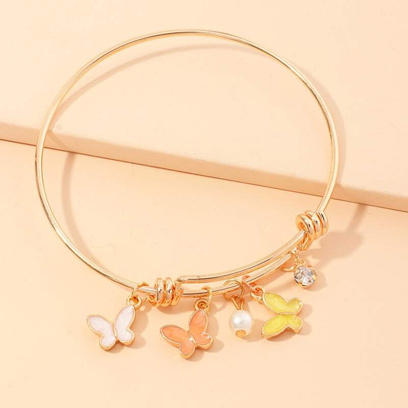 

Butterfly Bangle Bracelet, Gold