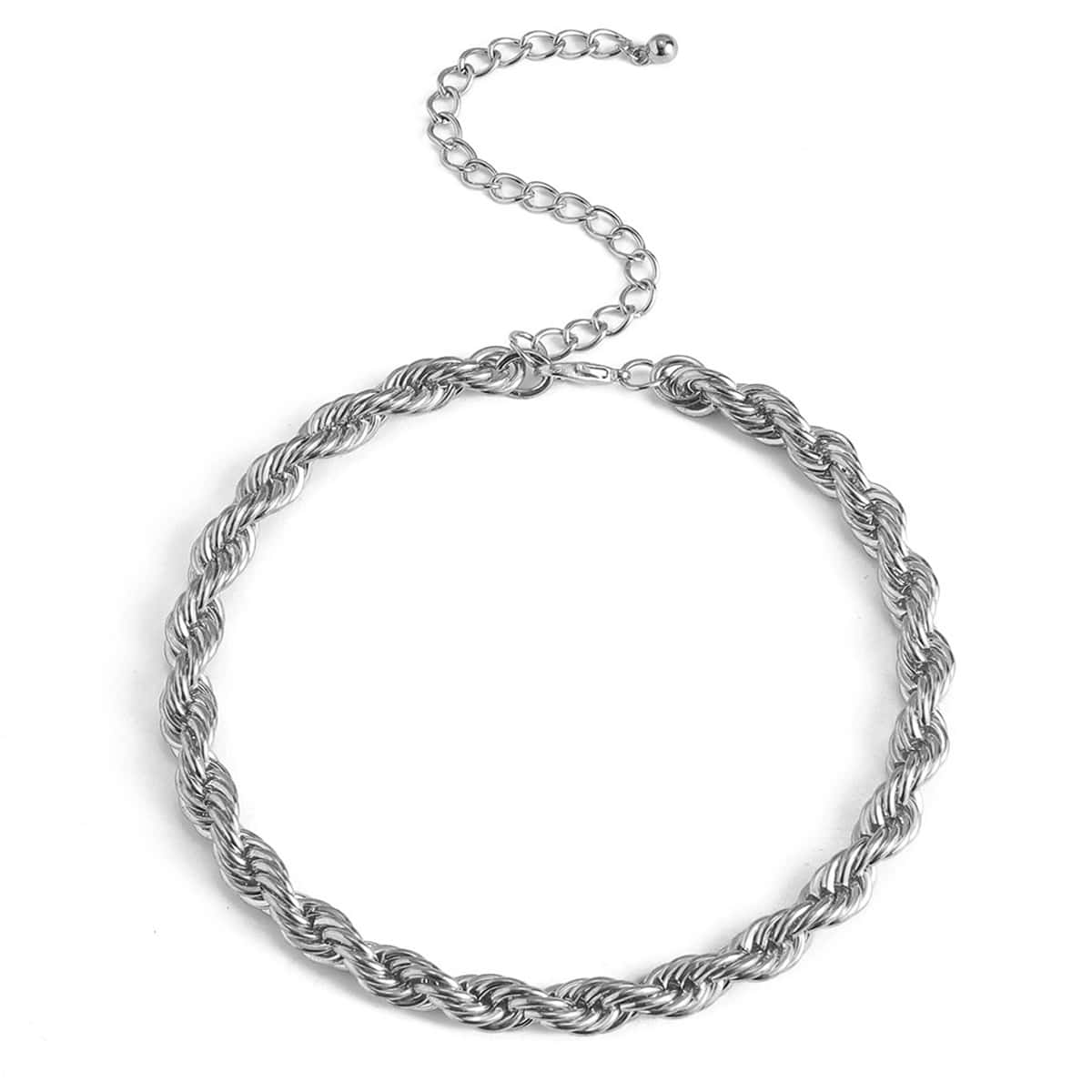 

1pc Minimalist Twist Bracelet, Silver