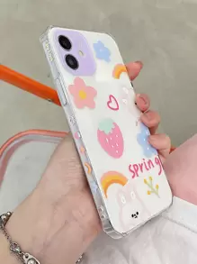 Cartoon Flower Clear Phone Case - Clear - View 1