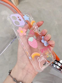 Cartoon Flower Clear Phone Case - Clear - View 2