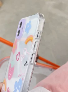 Cartoon Flower Clear Phone Case - Clear - View 3