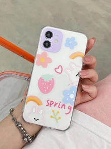 Cartoon Flower Clear Phone Case - Clear - View 6