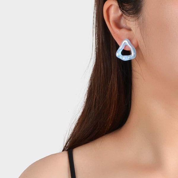 

Irregular Geometric Stud Earrings, Blue