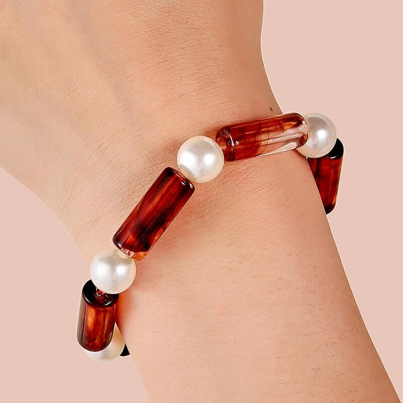 

Faux Pearl Decor Bracelet, Multicolor
