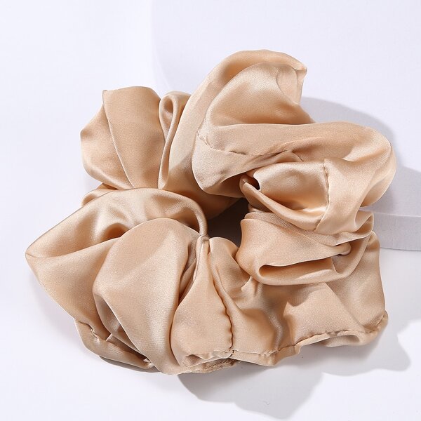 

Plain Pleated Scrunchie, Khaki