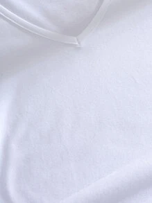 INAWLY Camiseta de cuello V unicolor - Blanco - Ver 5