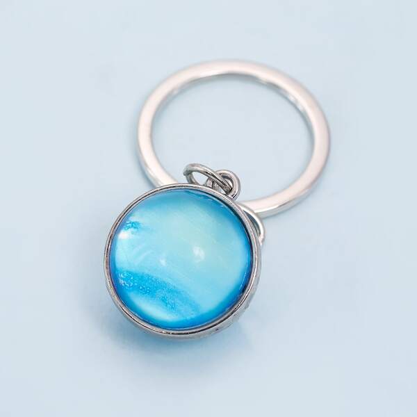 

Round Luminous Keychain, Blue