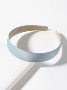 Diadema ancha sólida casual, diadema, aros para el cabello, diademas para el hogar, diademas para el cuidado de la piel, accesorios para el cabello, accesorios para la cabeza - Celeste - Ver 2