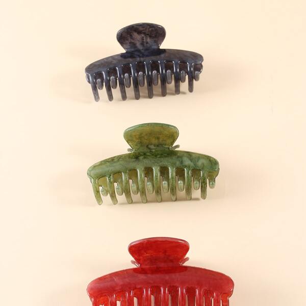 

3pcs Simple Hair Claw, Multicolor