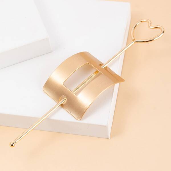 

Geometric Hair Slide With Stick, Gold
